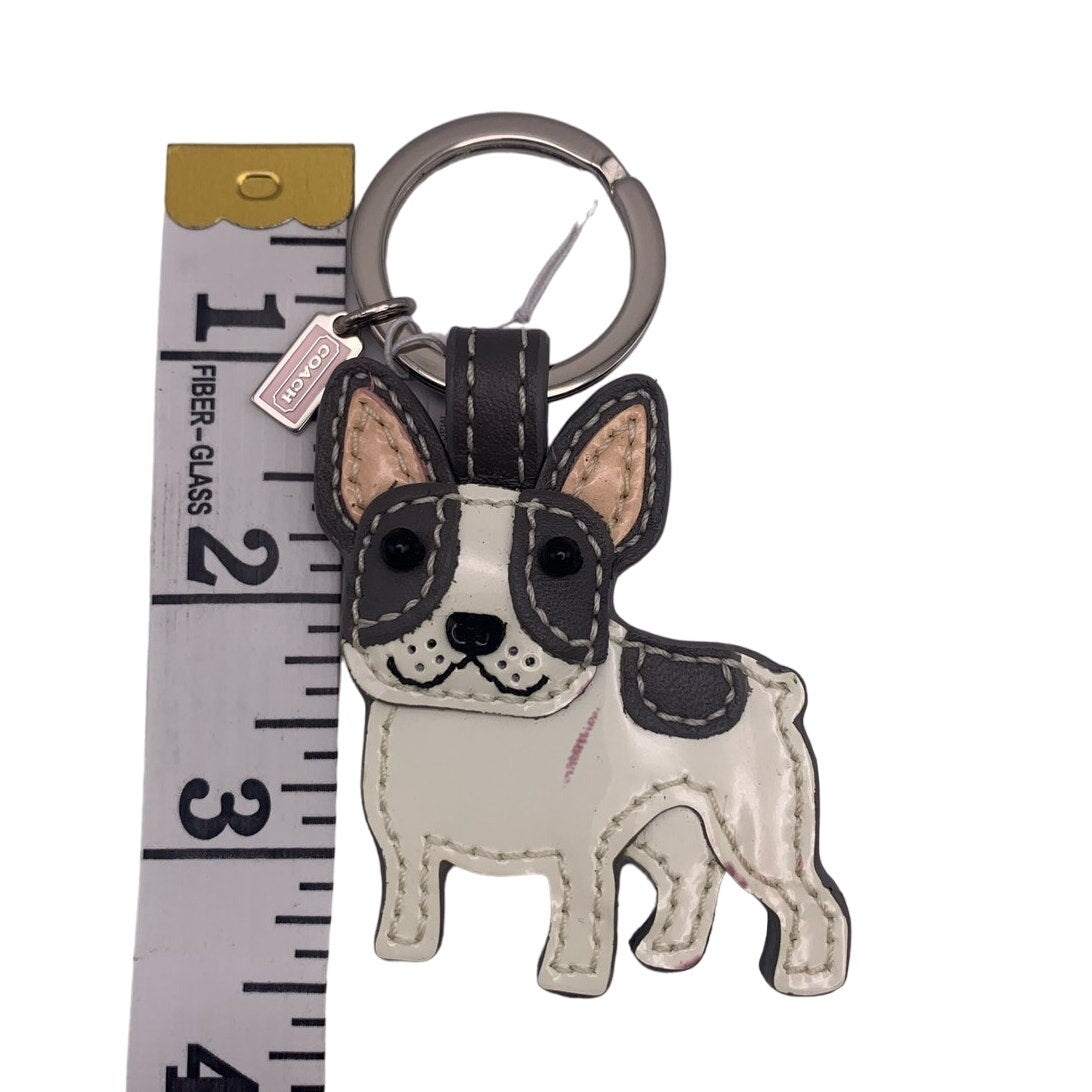 NWT COACH LEATHER FRENCH BULLDOG KEY RING BAG CHARM