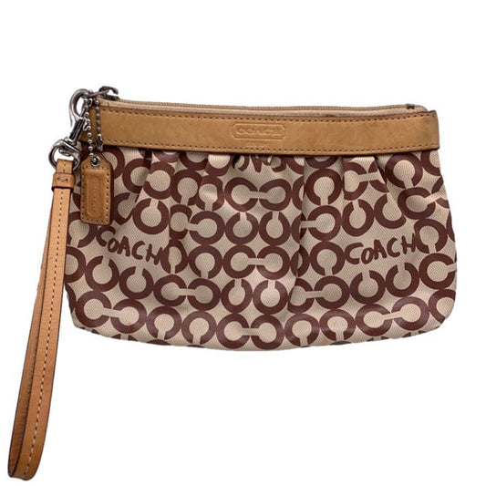 COACH Signature Brown Wristlet