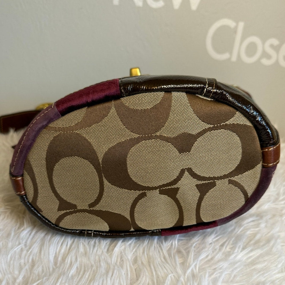 y2k Coach Bleeker 11356 Holiday Patchwork Hobo Bag Purse