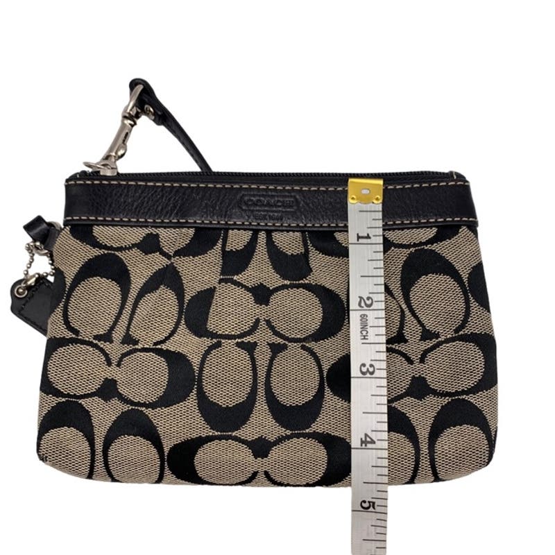 COACH Black Signature Canvas Wristlet