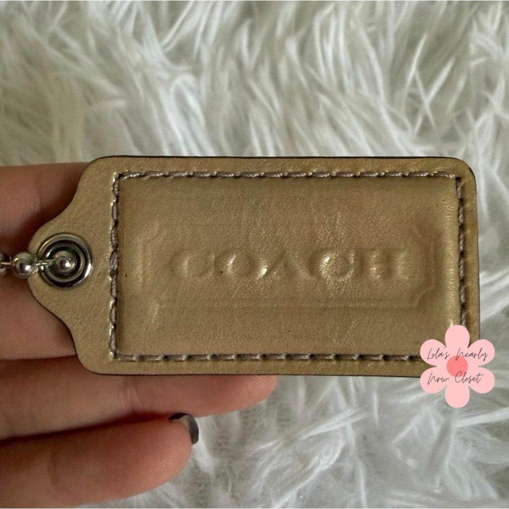 2" COACH Gold Fob Bag Charm Hang tag Hangtag
