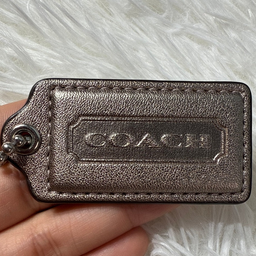 2" Coach Silver Fob Bag Charm Hang tag Hangtag