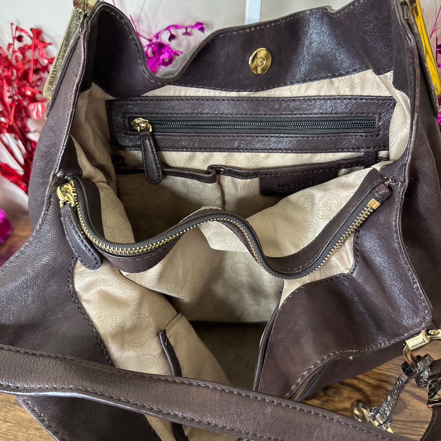 SALE MICHAEL KORS Brown Matilda Shoulder Tote