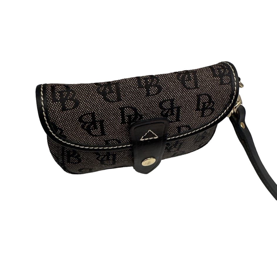 DOONEY & BOURKE Black Signature Canvas Wristlet