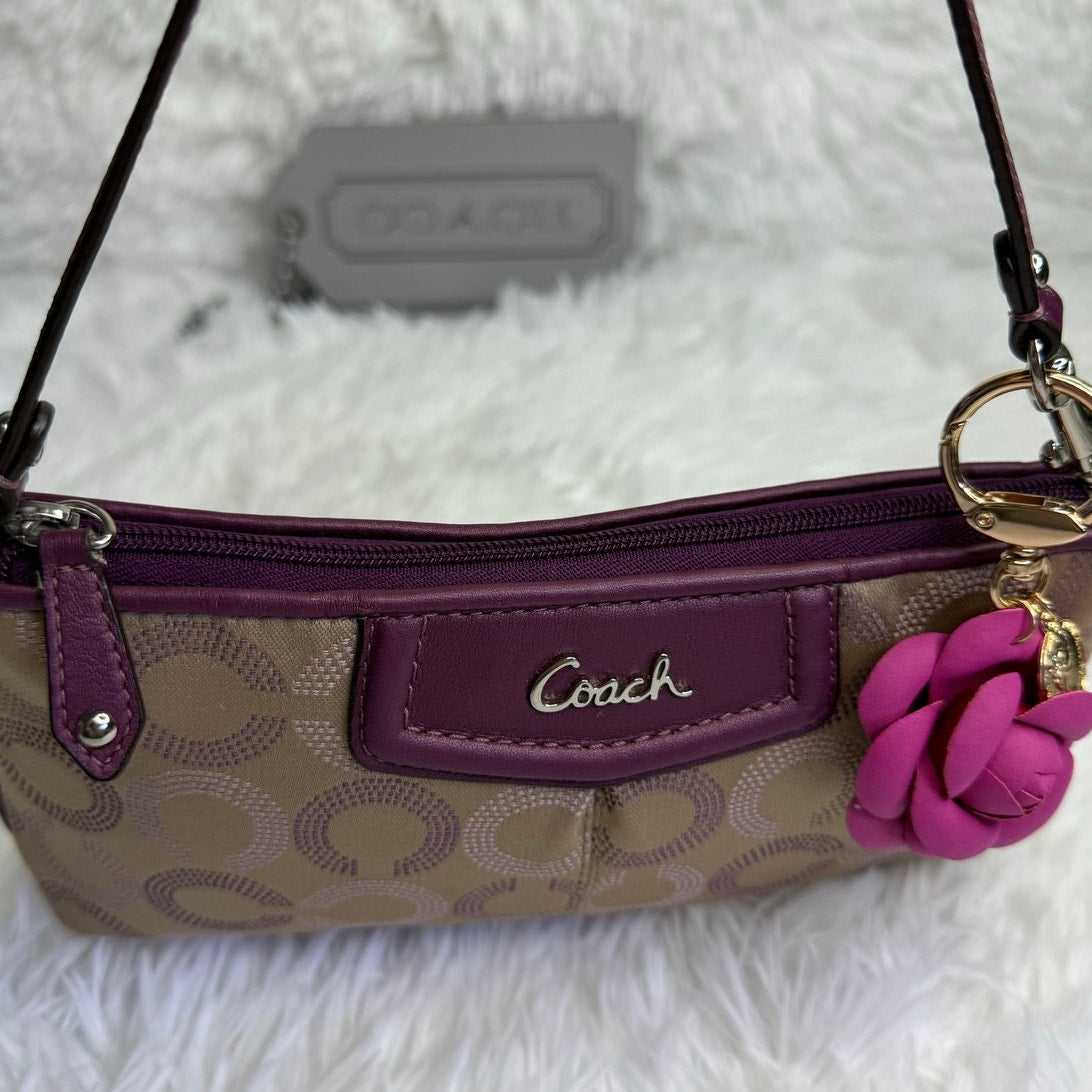 COACH y2k Purple Ashely Signature Canvas Wristlet Mini Purse