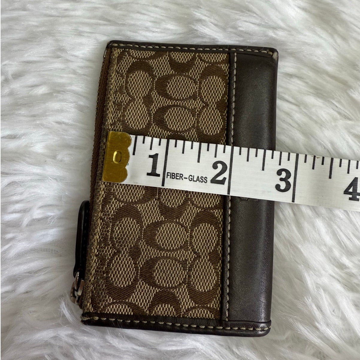 y2k Coach Brown Signature Card Holder Coin Purse