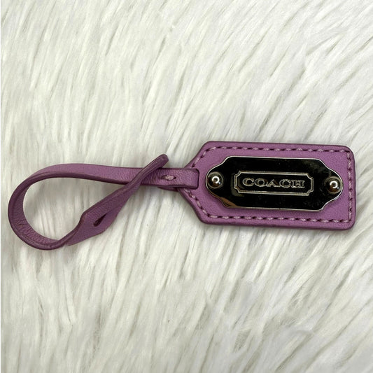 Coach Lavender Bag Charm Hang Metal Tag Key Fob