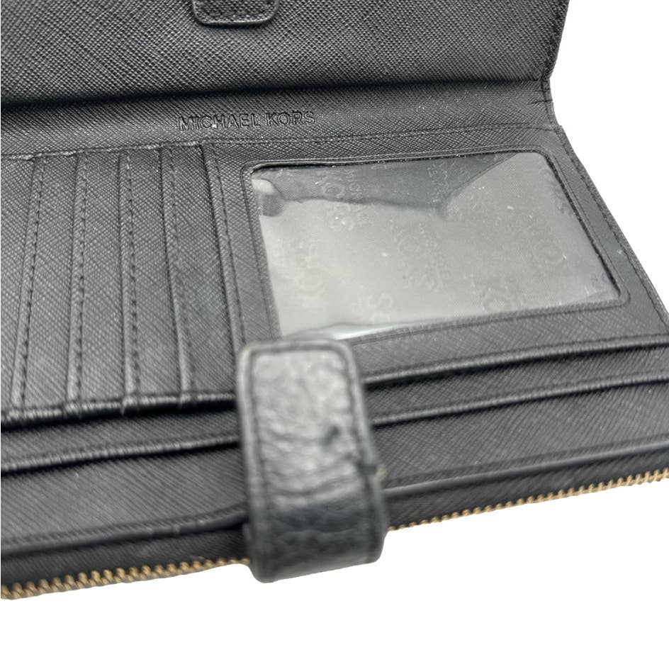 MICHAEL KORS Black Jet Set Tavel Wallet w/ Phone Holder