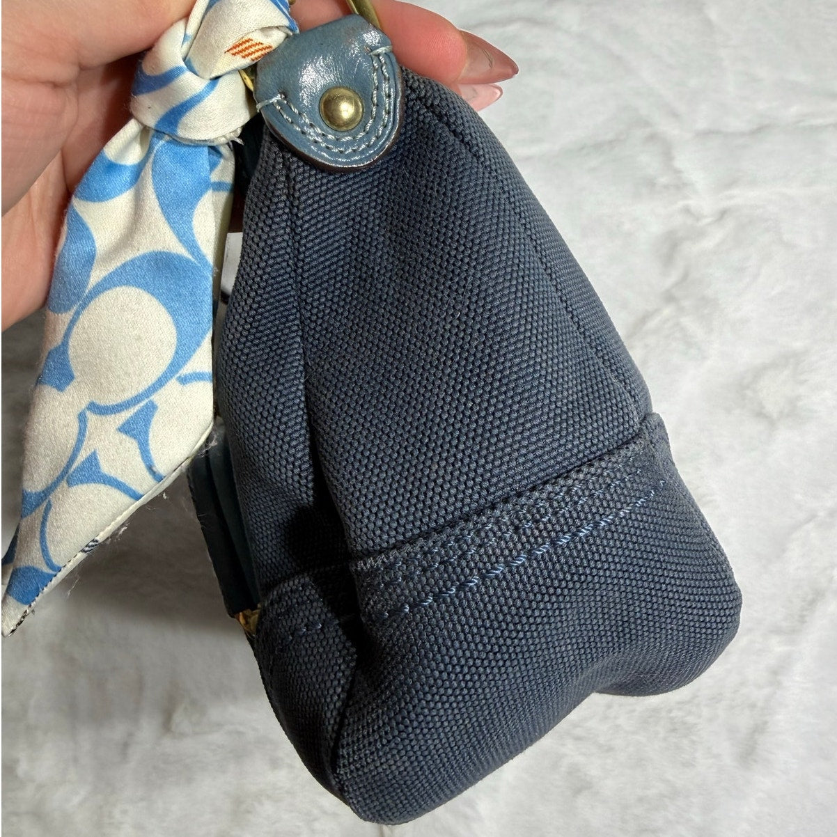 y2k COACH Vintage Kisslock Stripe Top Handle Mini Purse