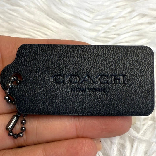 2" COACH Black Fob Bag Charm Hang tag Hangtag
