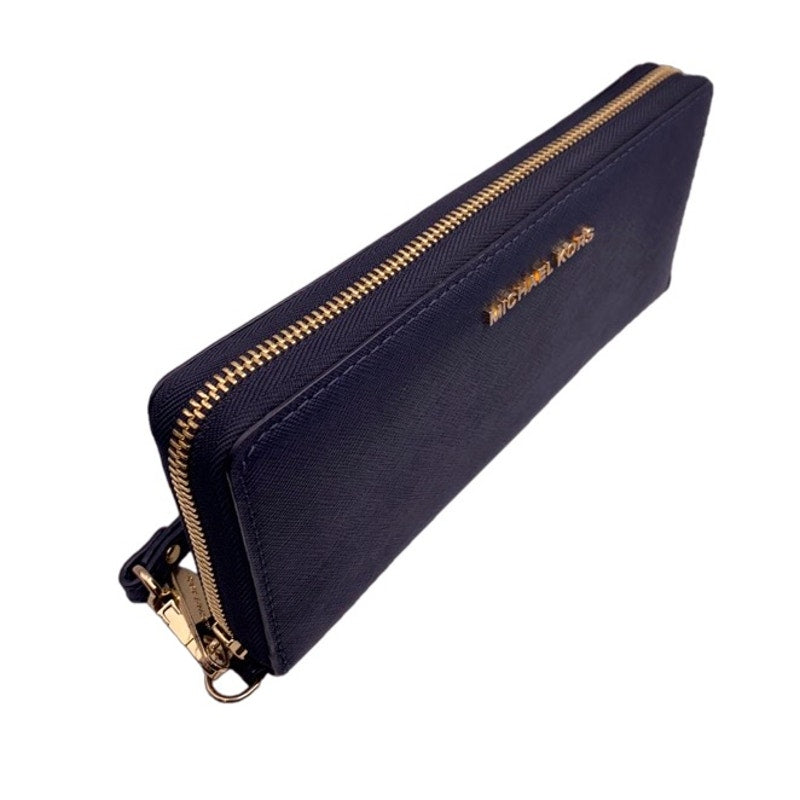 Michael Kors Navy Jet Set Zip Around Wallet