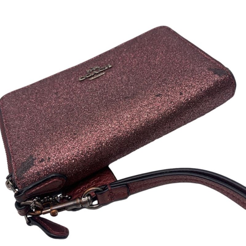 COACH Glitter Zip Around Wallet Wristlet