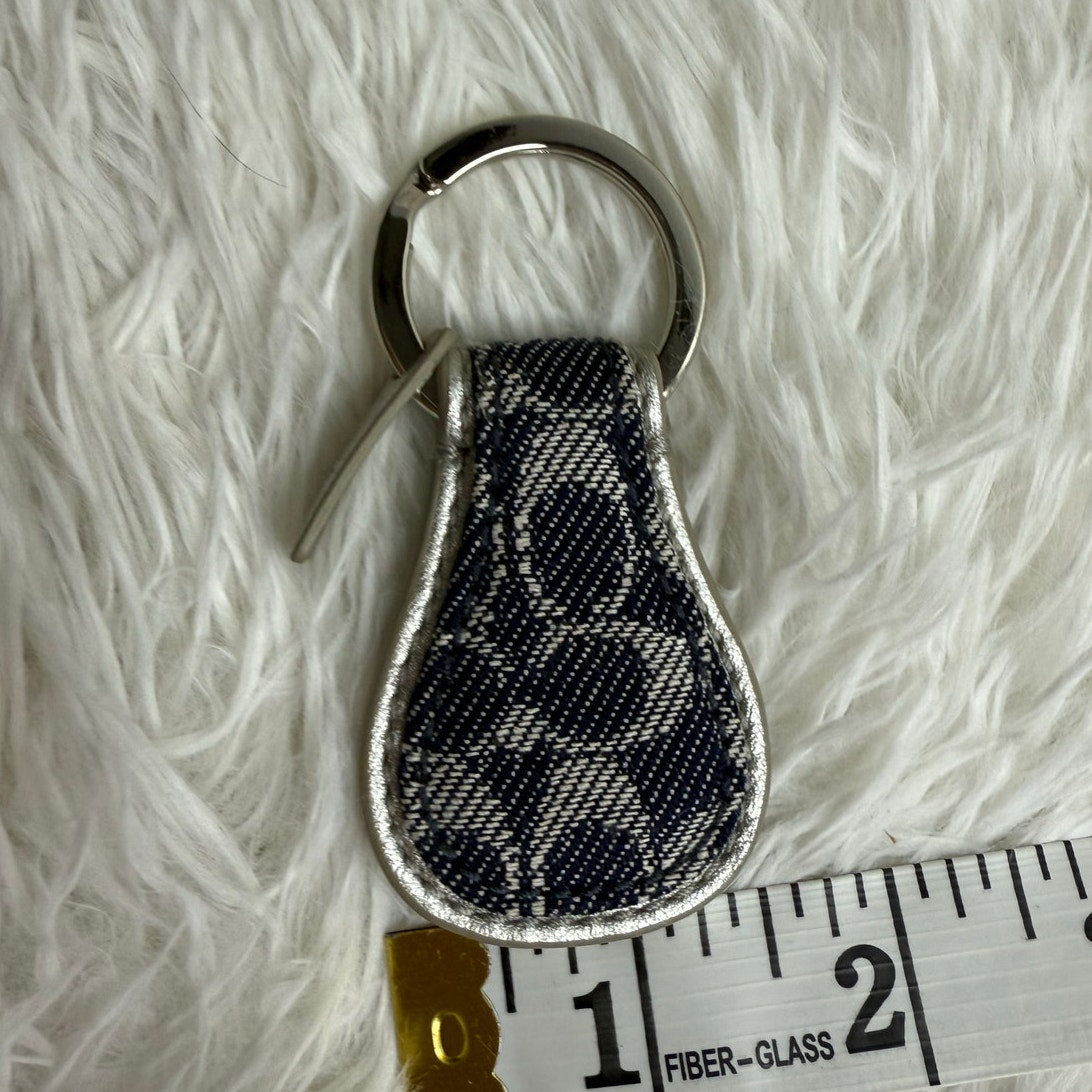 Vintage COACH y2k SIGNATURE TEAR DROP KEY RING Denim Charm