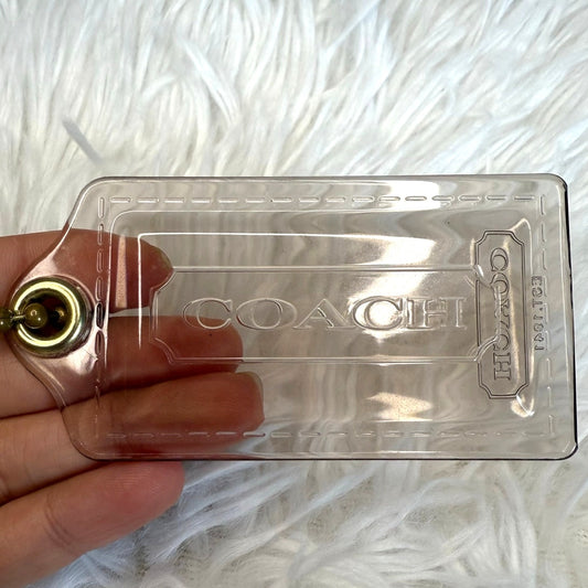 3” COACH Poppy Gray Clear Fob Bag Charm Hang tag Hangtag