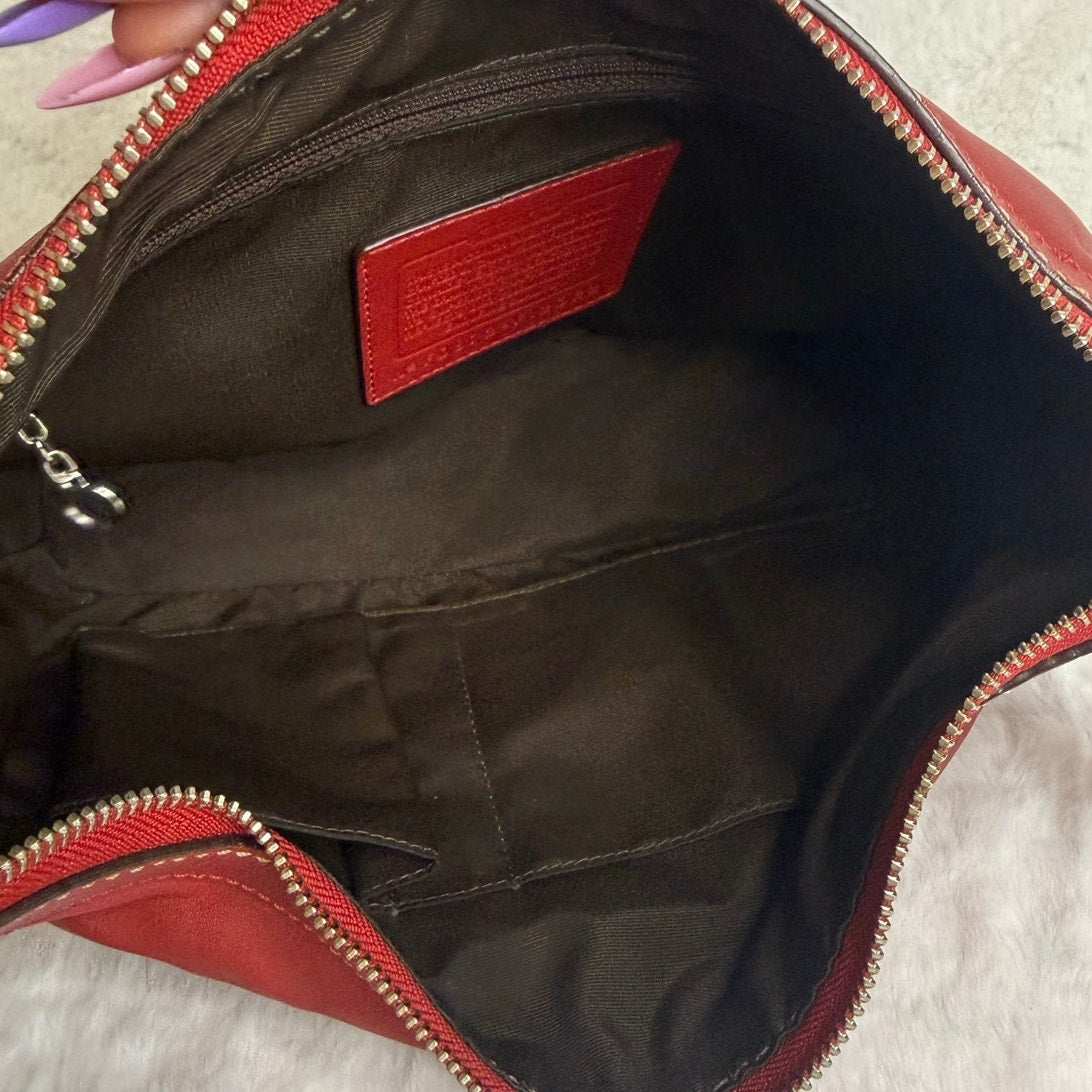 y2k Coach Red Convertible F12322 Hobo Shoulder Bag Crossbody