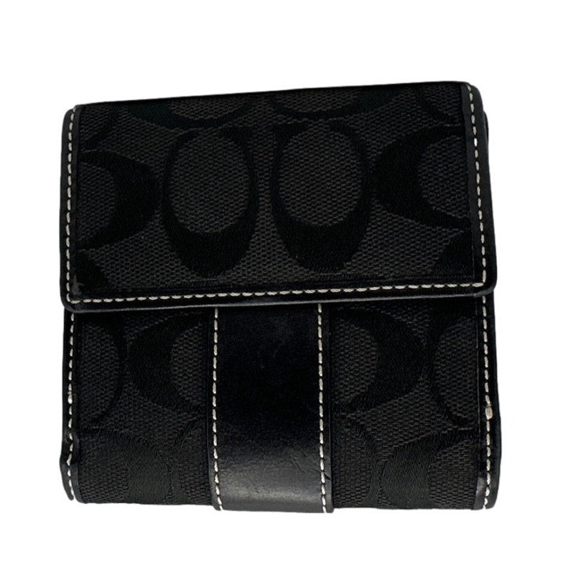 y2k COACH Black Signature Canvas Wallet