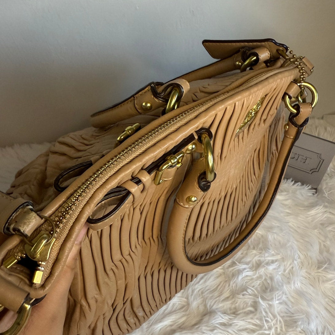 COACH Madison Gather Leather Satchel Shoulder Bag 18643