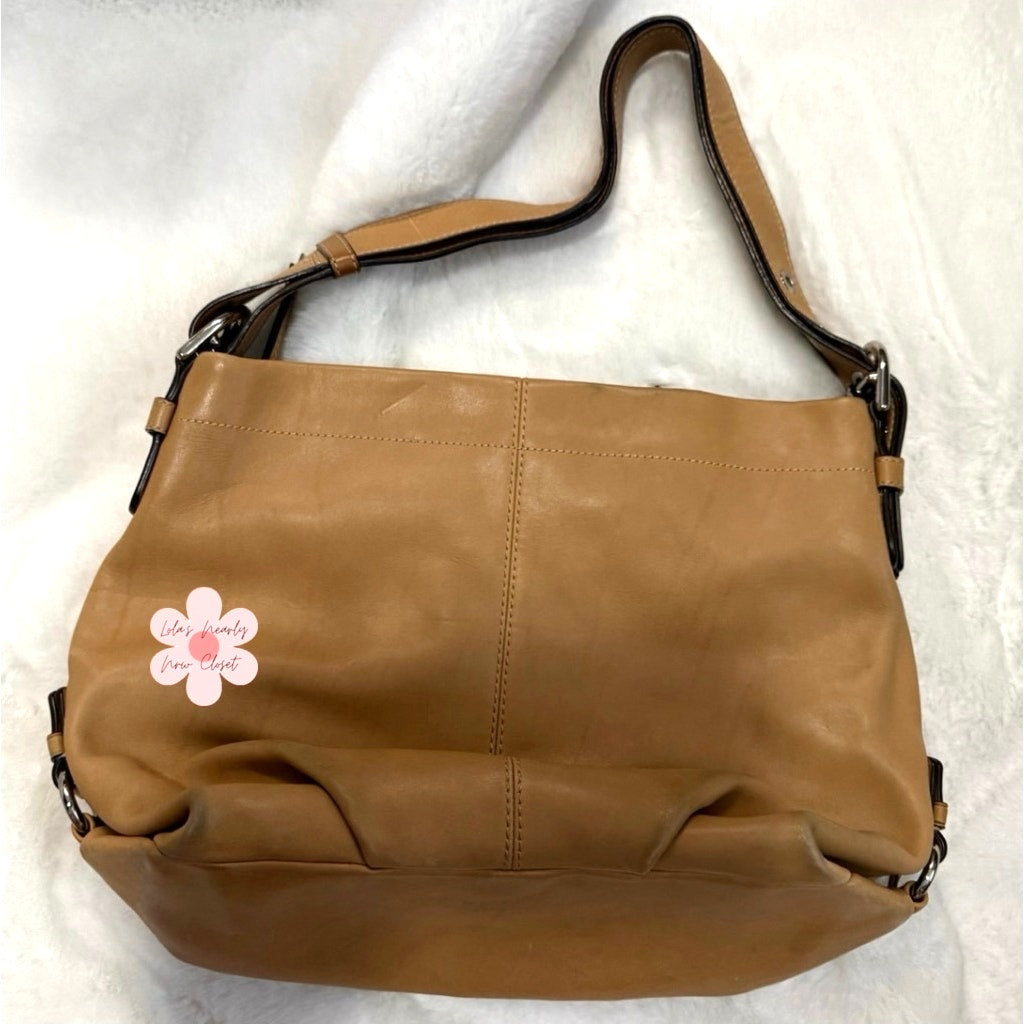 Coach F15064 Leather Duffle Crossbody Shoulder Bag