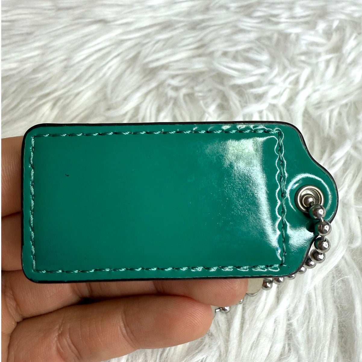 2" COACH Patent Leather Fob Bag Charm Hang tag Hangtag