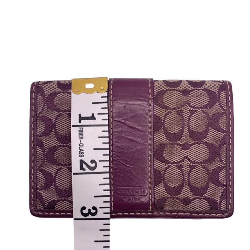 COACH Purple Signature Canvas Card Holder