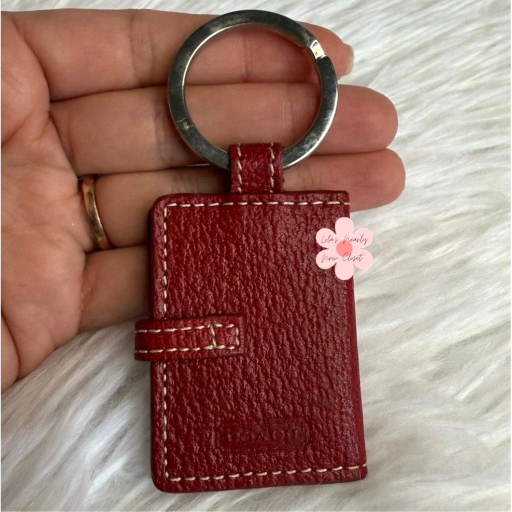2" Vintage COACH y2k Red Photo Picture Frame Bag Charm Key Fob
