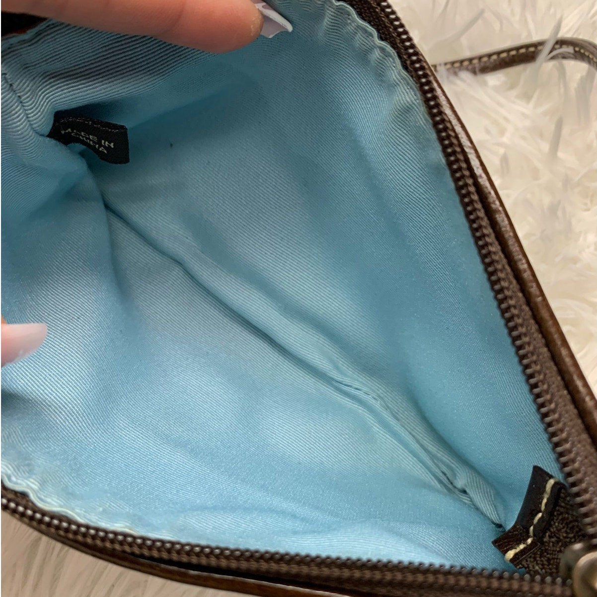 y2k COACH Vintage Brown Suede Wristlet