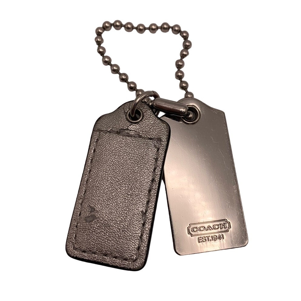 COACH Gray Metallic Metal Replacement Hang Tag Bag Charm