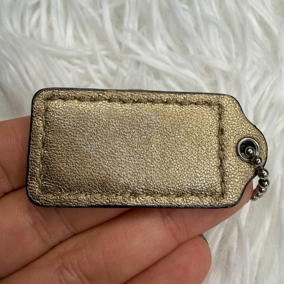 1.5” COACH Gold Fob Bag Charm Hang tag Hangtag