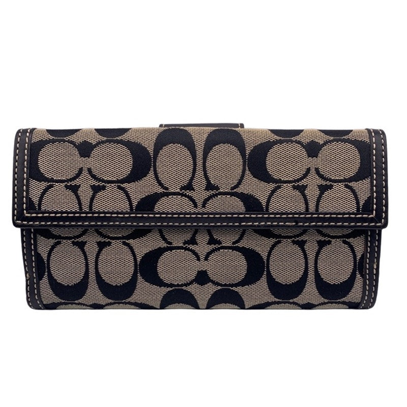 COACH Black Signature Turnlock Wallet