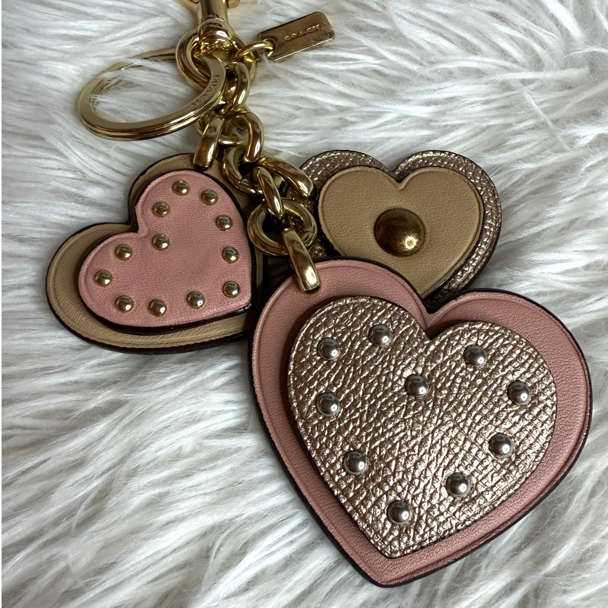 Coach Studded Heart Applique Bag Charm F40696