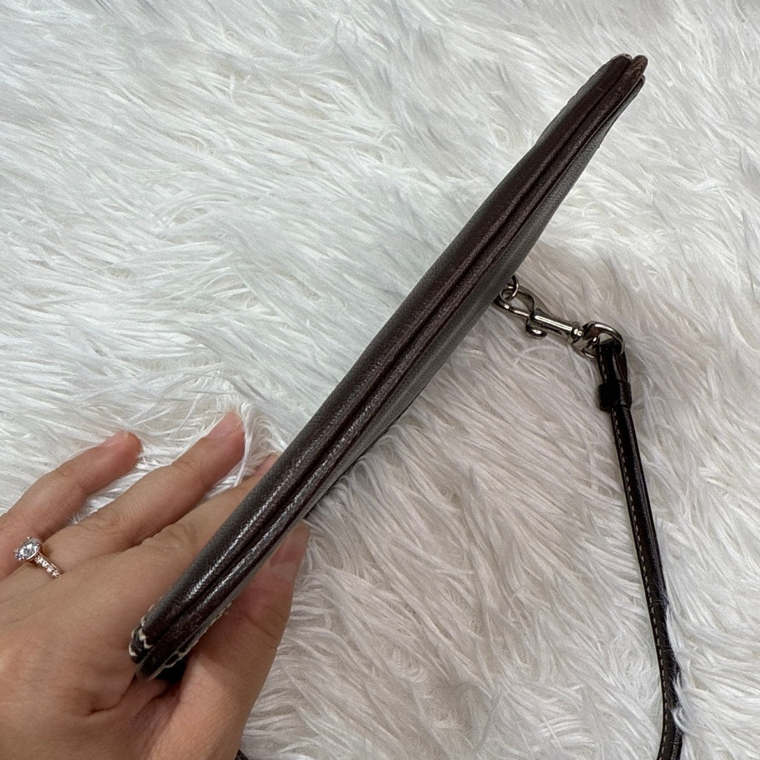 y2k COACH Vintage Leatherware Brown Leather Wristlet