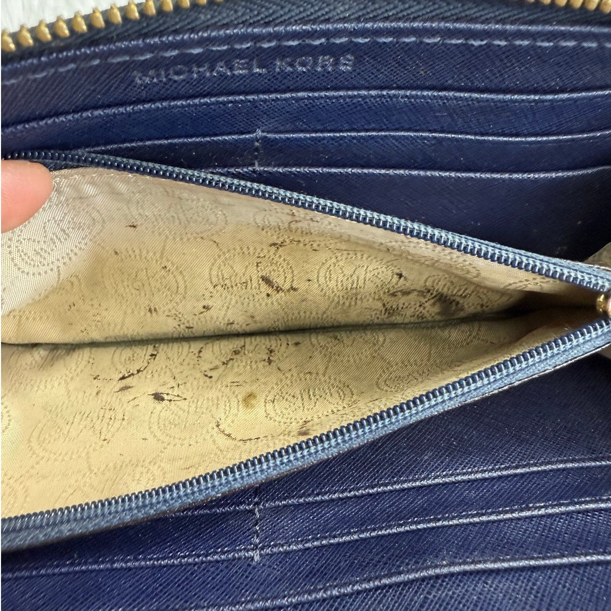 Michael Kors Navy Zip Around Wallet
