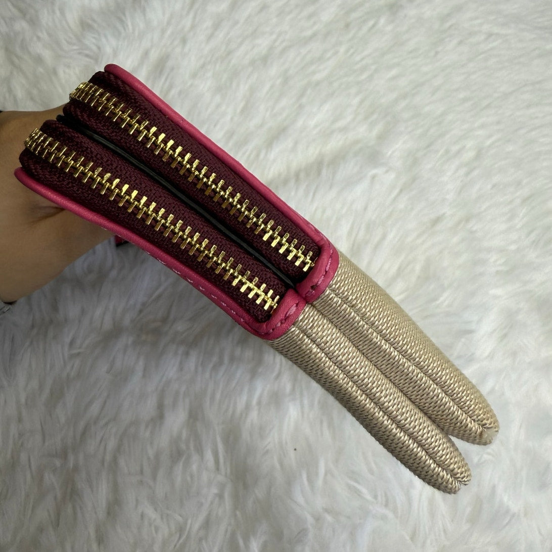 COACH Color Block Double Zipper Wallet Wristlet