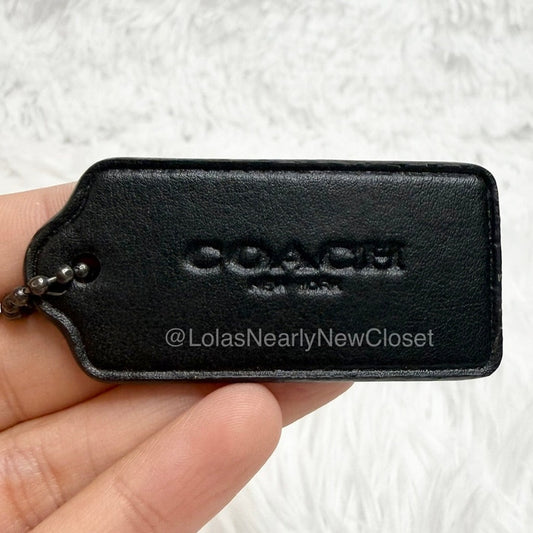 2" COACH Black Fob Bag Charm Hang tag Hangtag