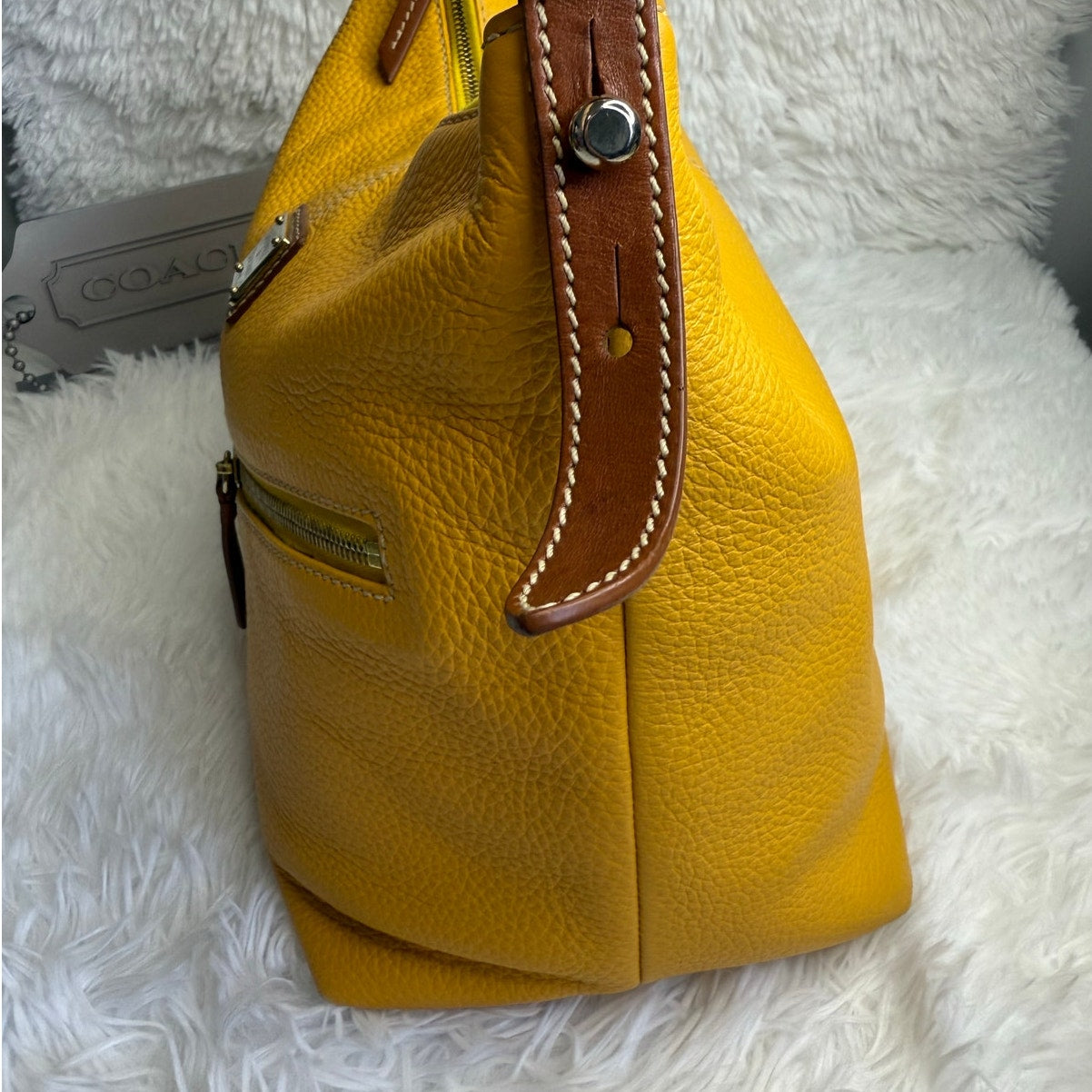 DOONEY & BOURKE Pebbled Leather Shoulder Bag with Pouch