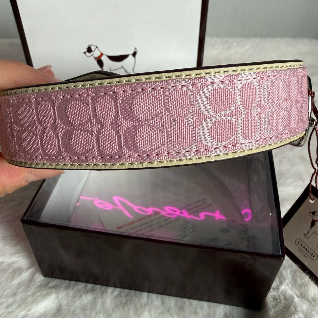 y2k NWB COACH Leather Canvas Dog Collar Large