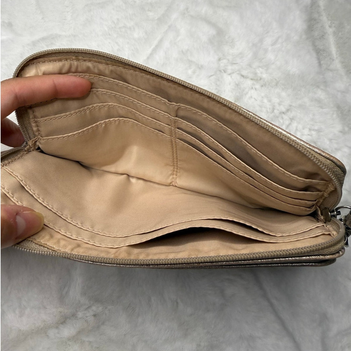 COACH Silver Pink Wristlet