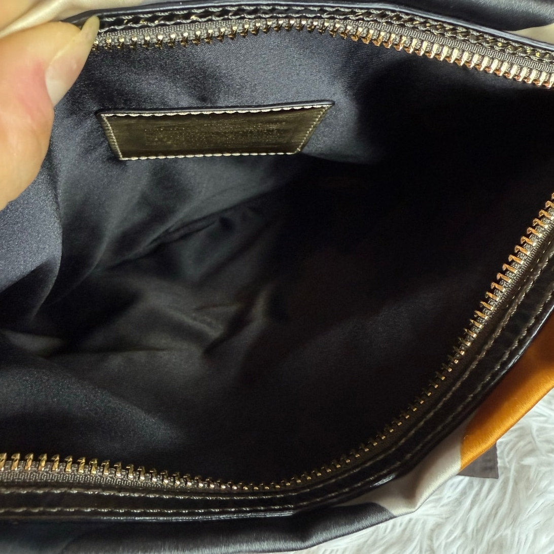y2k COACH Kisslock Amanda Graphic Op Art Fold Over Clutch Satin Shoulder Bag