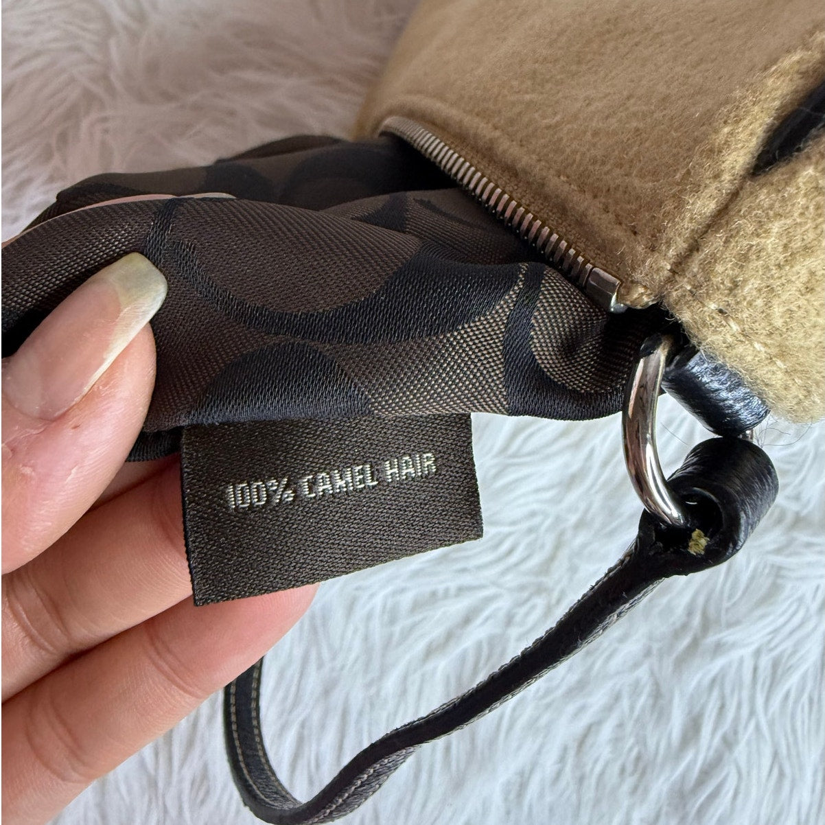y2k Coach Vintage Demi Camel Hair Mini Purse Shoulder Bag
