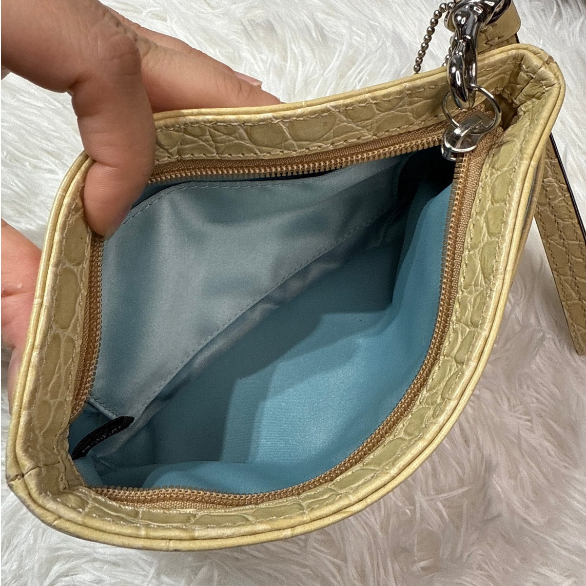 COACH Madison Croc Embossed Wristlet