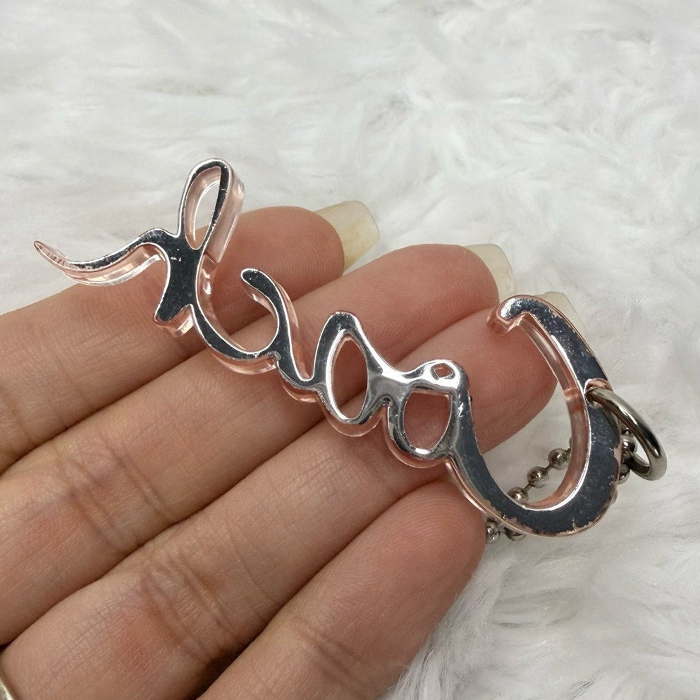 2" COACH Poppy Signature Script Fob Bag Charm Hang tag Hangtag