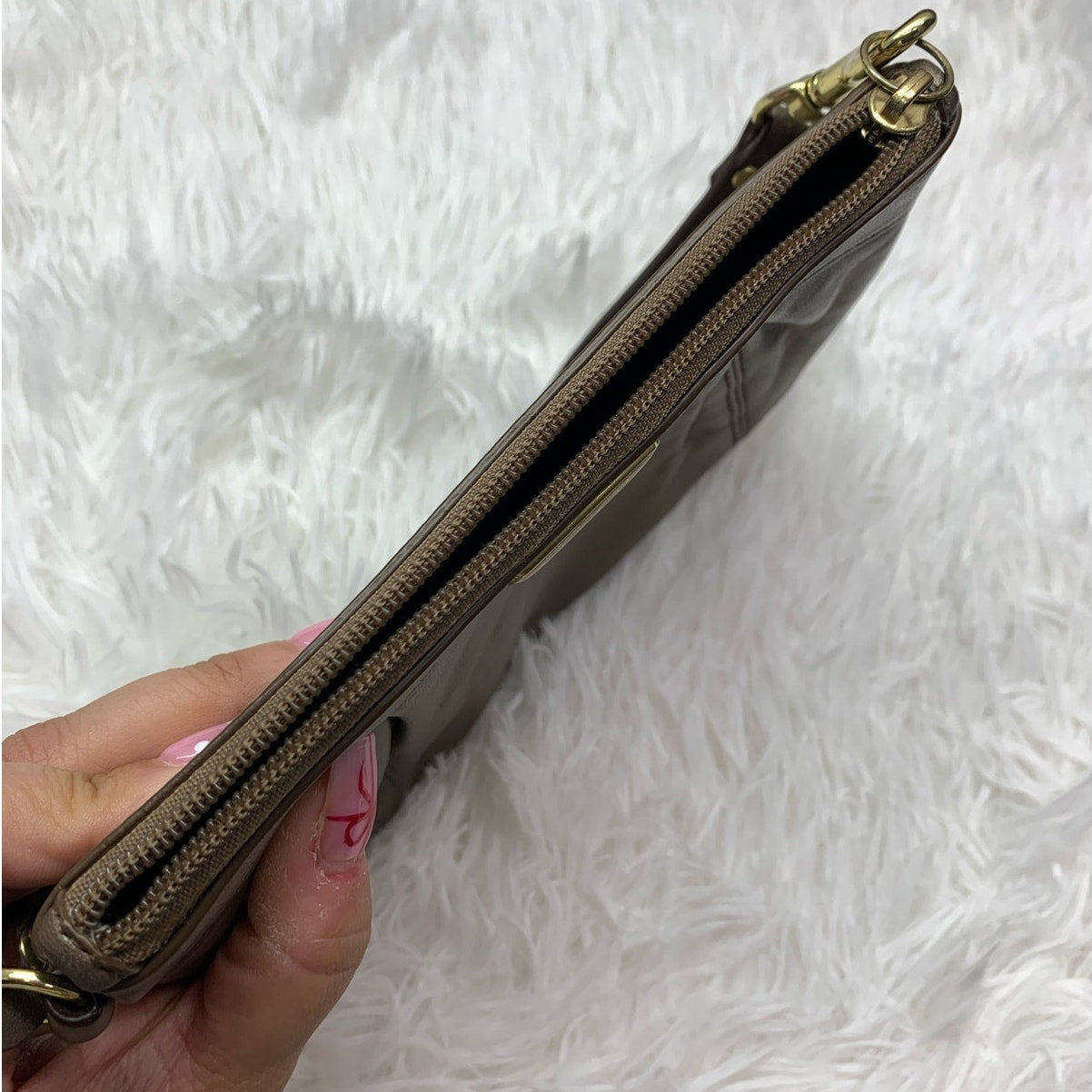 COACH Bronze Wristlet