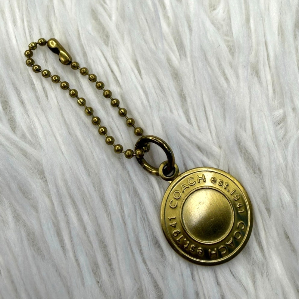1" Coach Metal Circle Replacement Hangtag Hang Tag Bag Charm