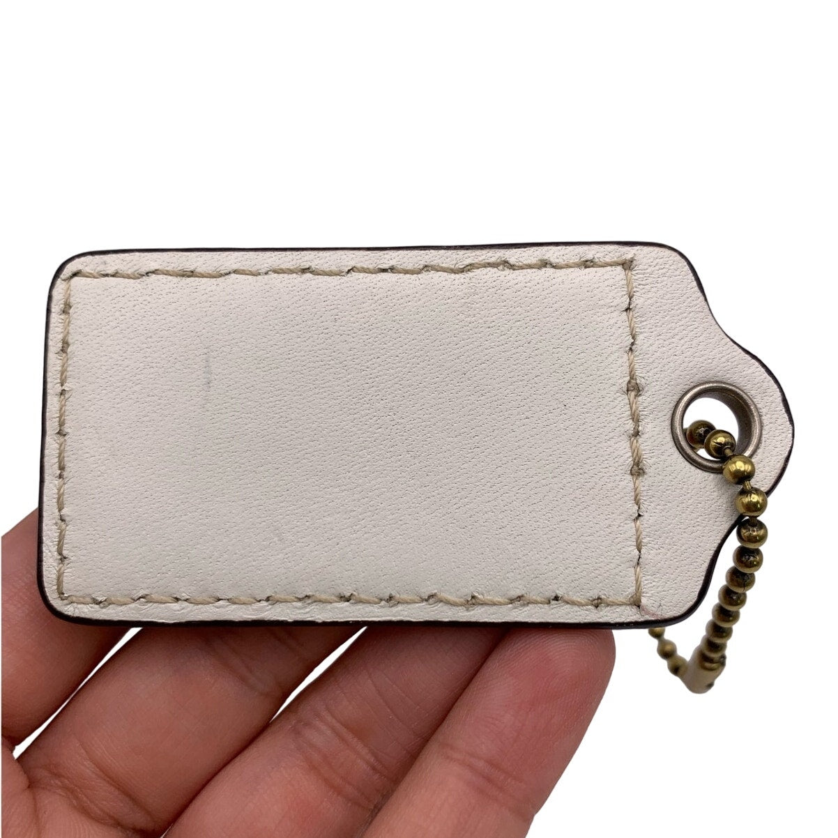 COACH White Yellow Replacement Hang Tag Bag Charm