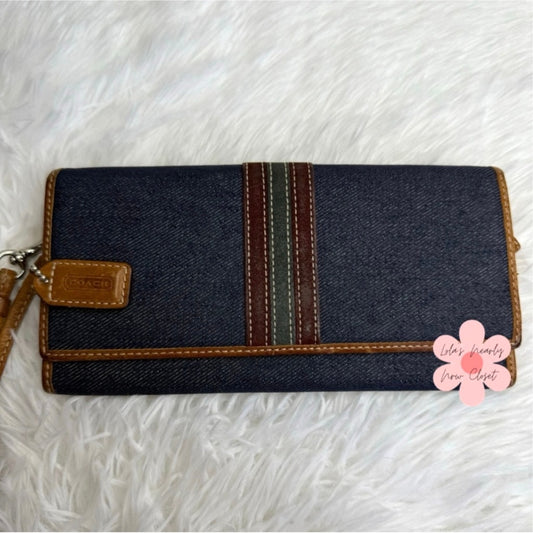 Vintage COACH y2k Denim Wallet Wristlet