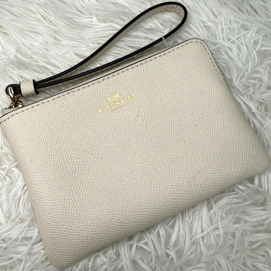 COACH White Zip Wristlet