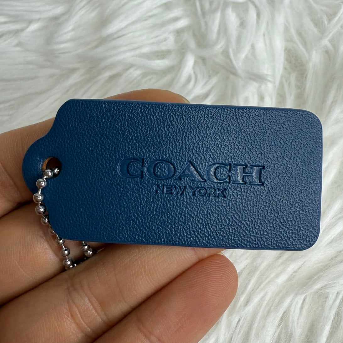 2" COACH Blue Fob Bag Charm Hang tag Hangtag