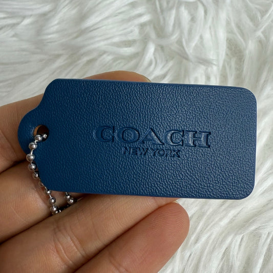 2" COACH Blue Fob Bag Charm Hang tag Hangtag
