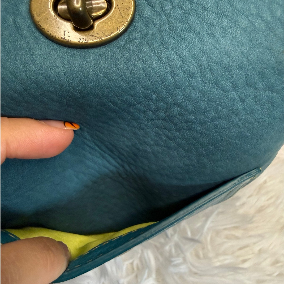 y2k COACH Vintage 9390 Suede Turnlock Mini Purse Shoulder Bag