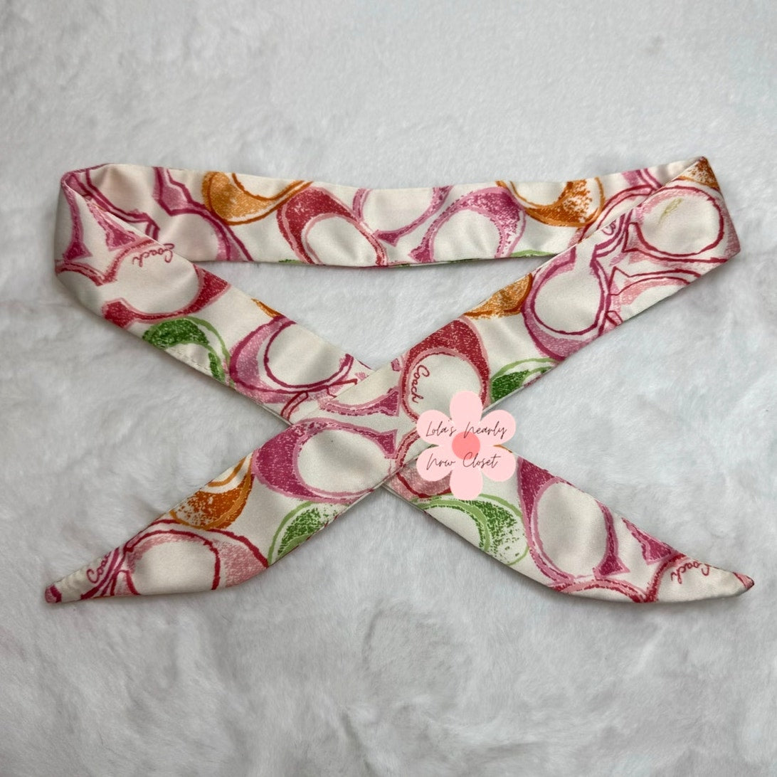 COACH Scribble Signature Print Skinny Scarf